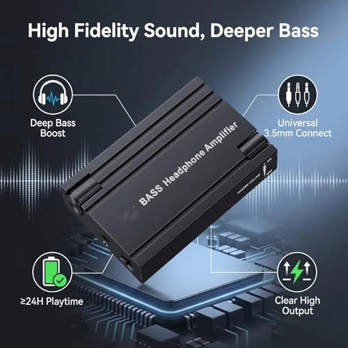 Headphone Amplifier - 2 Stage Gain Bass Boost 3.5mm