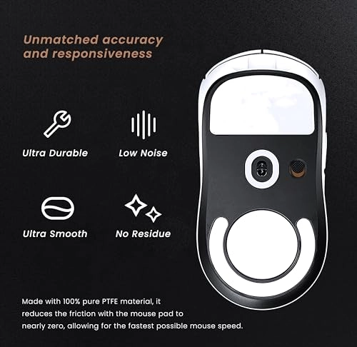 SmoothGlide PTFE Rounded Replacement Mouse Skates - White G Pro X 2