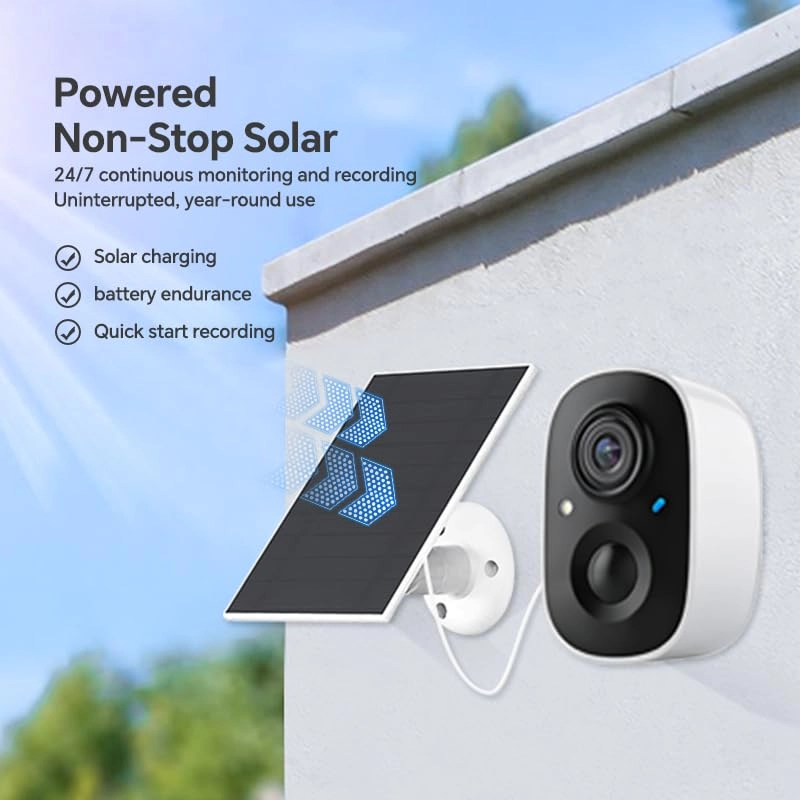 Solar Security Camera Kit - 2 cameras 4 channels 4MP