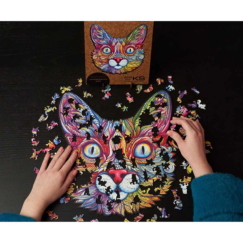 Impressive Cat Wooden Puzzle (4107390-CAT_M) - 200 pcs