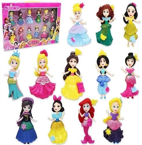 FITTO Princess Doll Set - 12-Piece Soft Glue Ages 3+