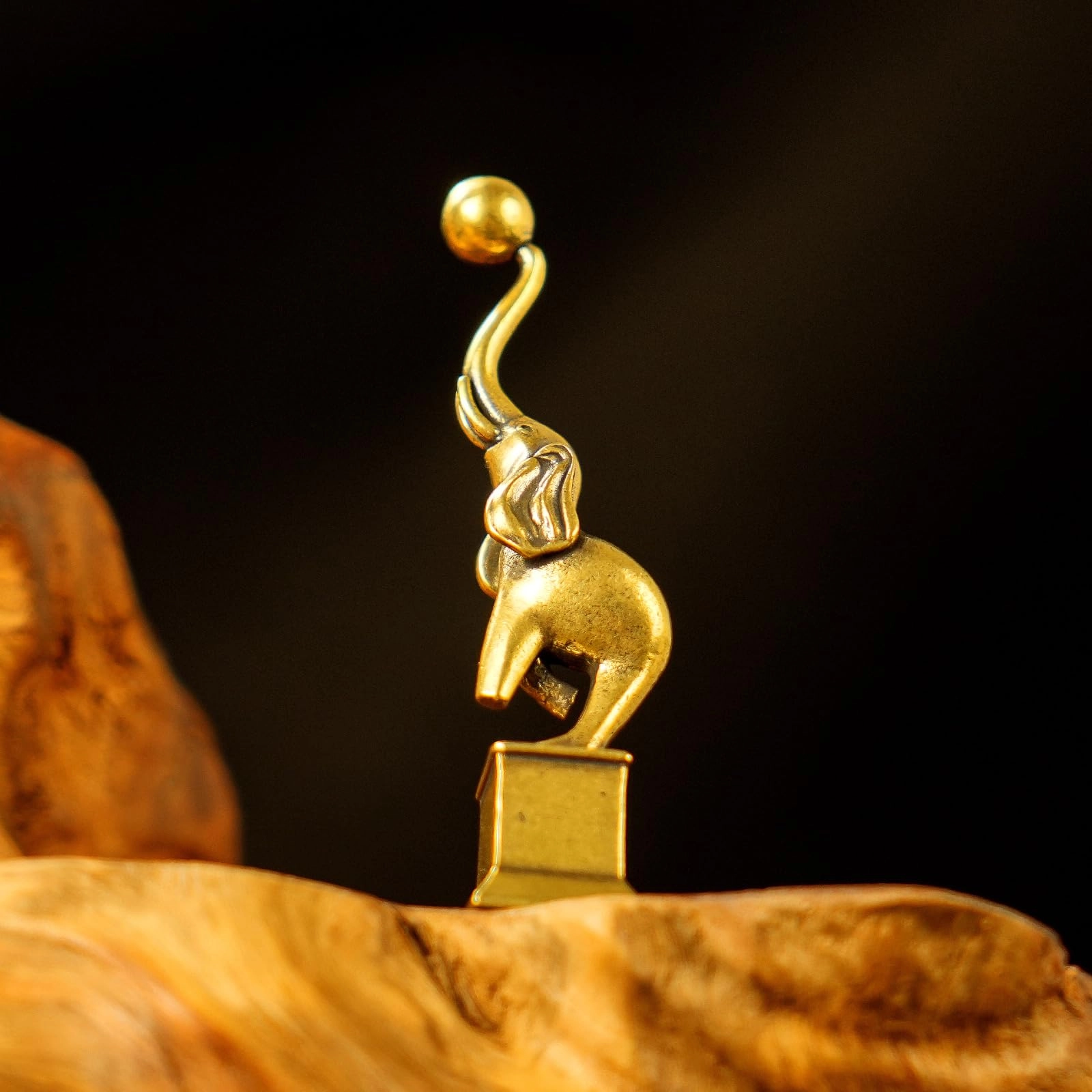 chovy Elephant Sculpture - Brass