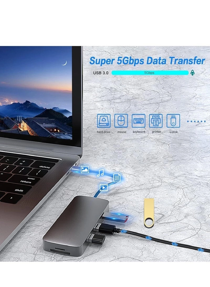 USB C Hub - 10-in-1 4K HDMI Ethernet