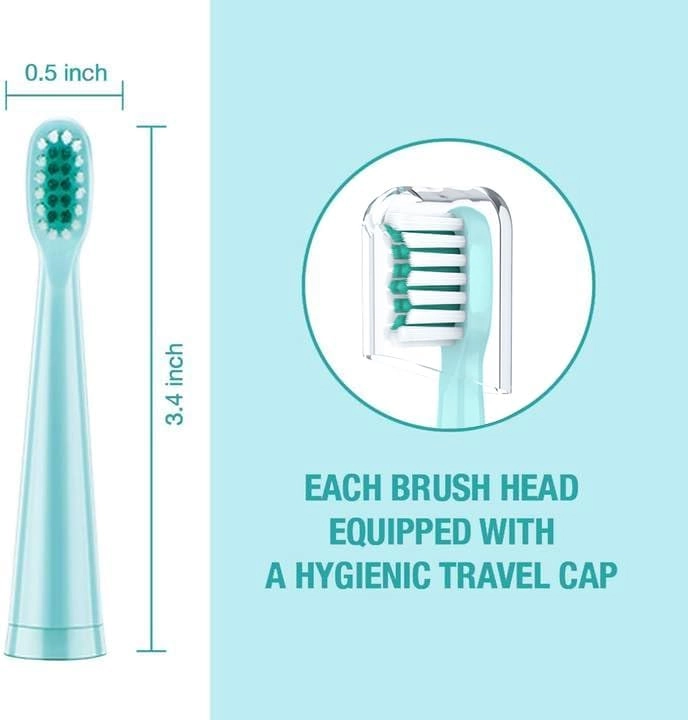 Sonic Kids Electric Toothbrush Replacement Heads - 7X More Plaque Removal Pink 4 Pack