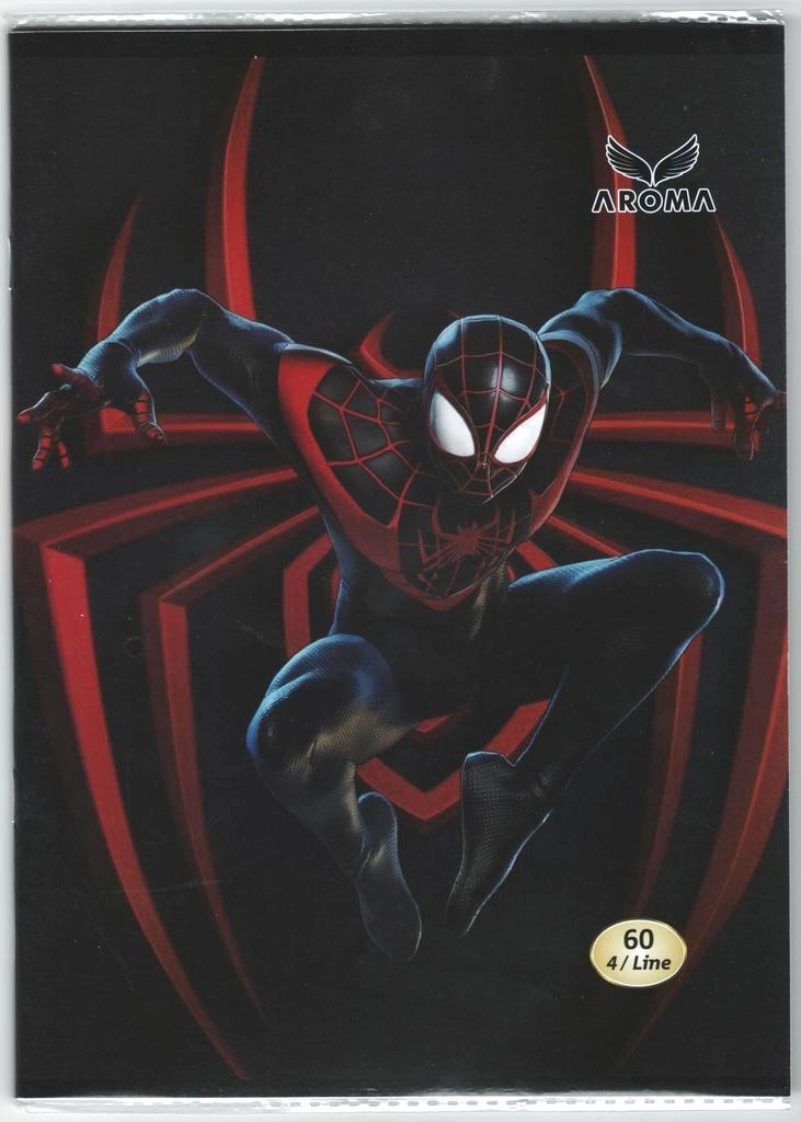 Arco Aroma Spiderman PVC 4 Line Notebook - Lined 100 Sheets