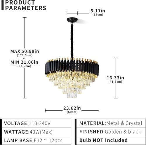 Crystal Pendant Light - 800/300 MM