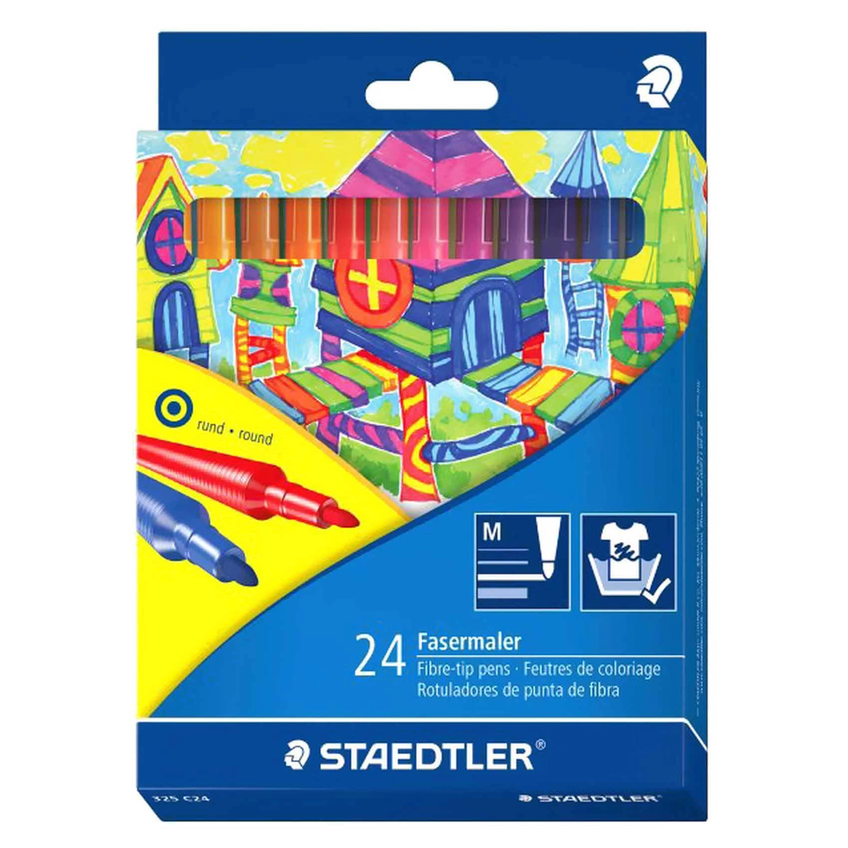 Staedtler Fasermaler Fiber Tip Pen - 24 PCS Multicolour 1mm