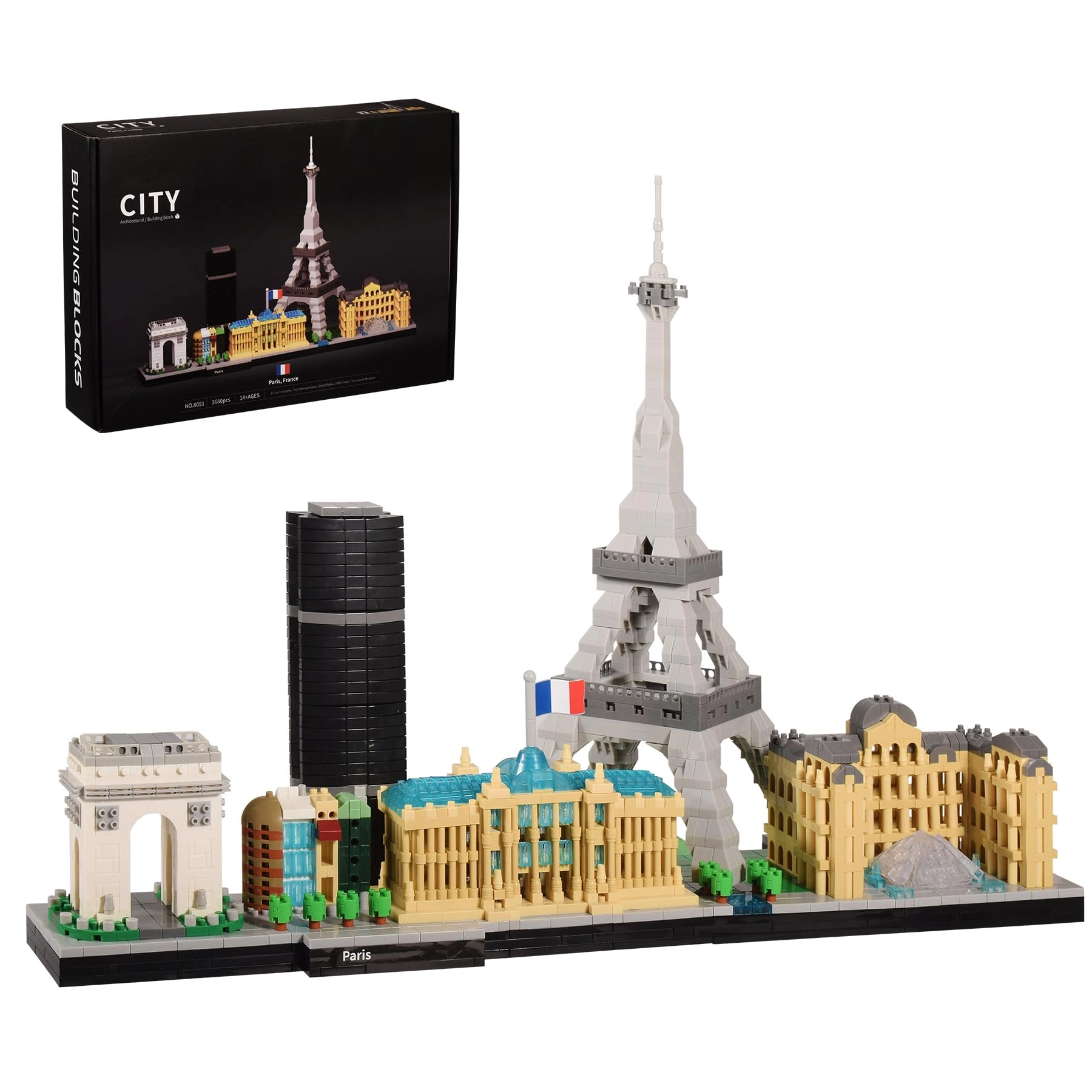 JUCYJULY Paris City Skyline Mini Building Blocks - Paris 3680 pcs