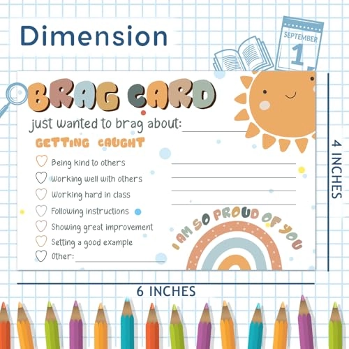 Boho Sunshine Classroom Brag Cards - Kids (Elementary School) 50 pieces