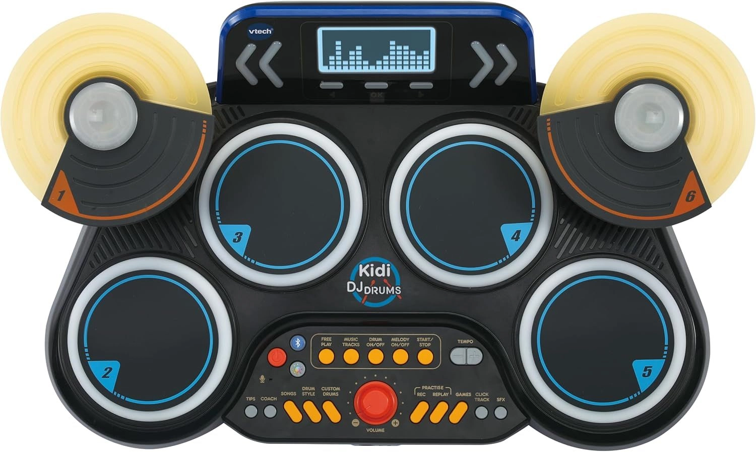 10-In-1 Kidi Light-Up DJ Drums Kit With Bluetooth - 25+ songs Suitable for 5 years & above