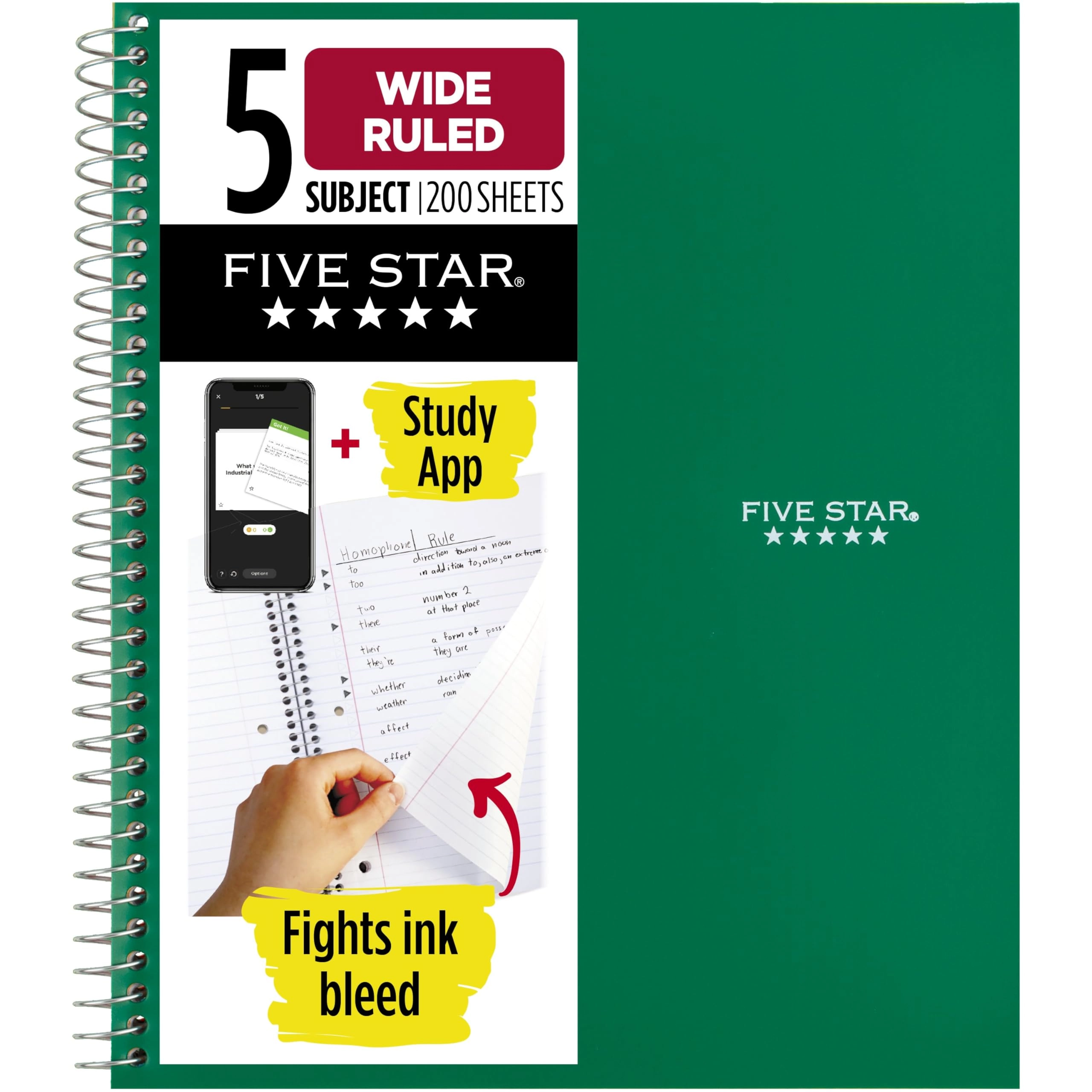 Acco Spiral Notebook + Study App 8 1/2 X 11 Spiral - Lined 200 Sheets