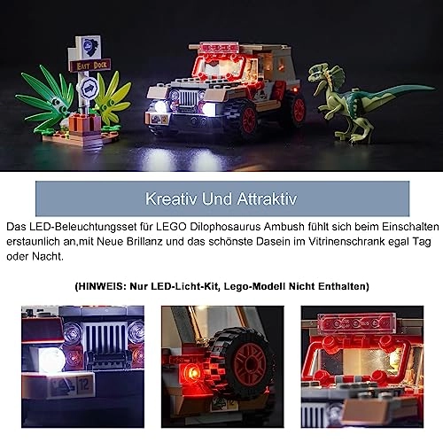 LED Light Set for LEGO Dilophosaurus Ambush Jurassic Park 76958