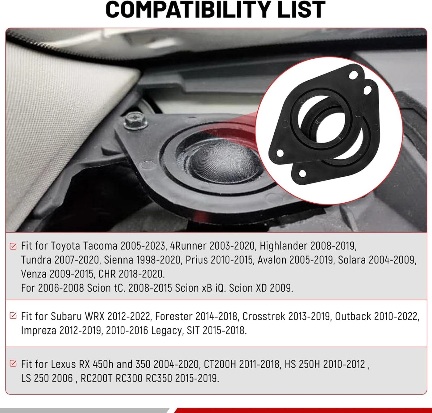 Tweeter Speaker Adapter - 1.5-inch