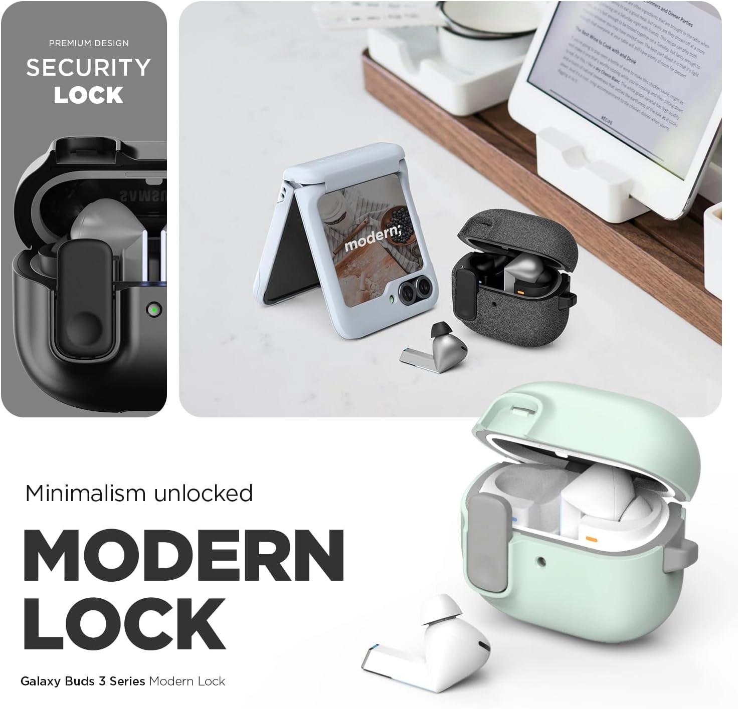 Case for Samsung Galaxy Buds3 and Galaxy Buds 3 Pro - Secure Lock