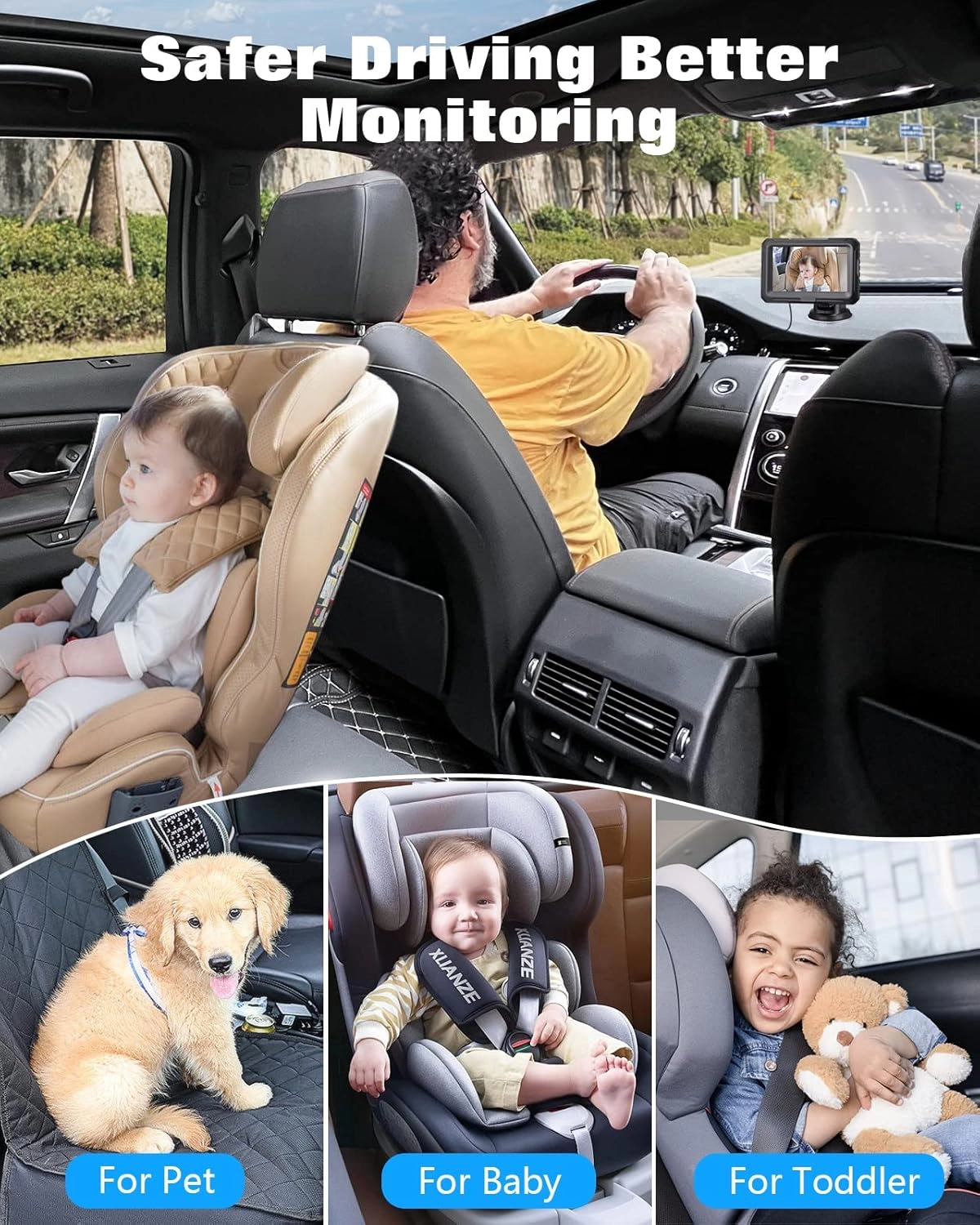 Baby Car Camera - 1080P Night Vision 360 Rotatable