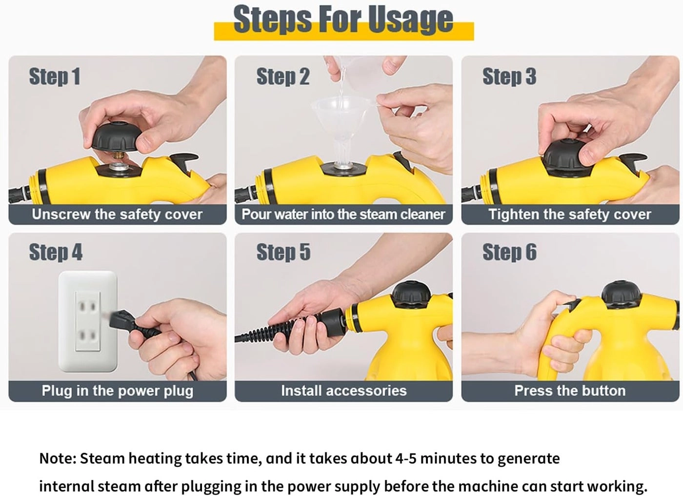 High Temperature Steam Cleaner - 1000W Handheld