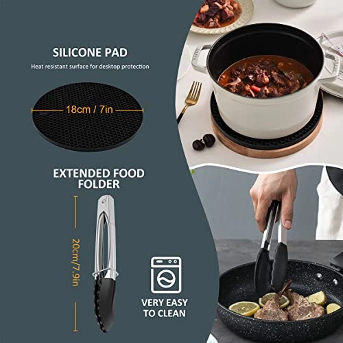 Air Fryer Loaf Pan + Air Fryer Pizza Pan + Steamer Rack + Skewer Rack + Egg Bite + Silicone Mat + Oil Brush + Silicone Spatula + Food Tong - Food-safe Grade Silicone, 304 Stainless Steel 9 piece(s)