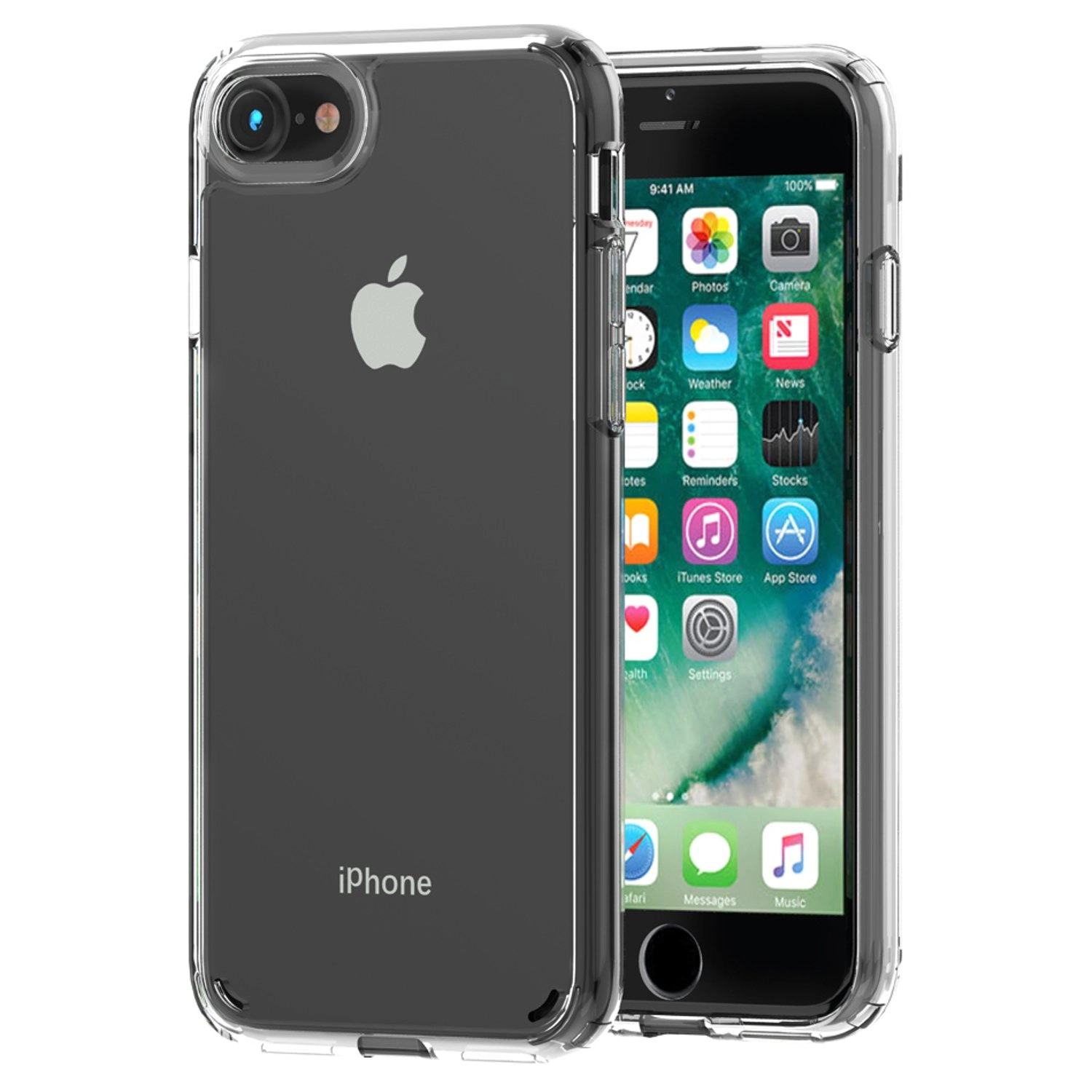 Clear Tempered Glass Screen Protector + Back Protector for iPhone SE and iPhone 8