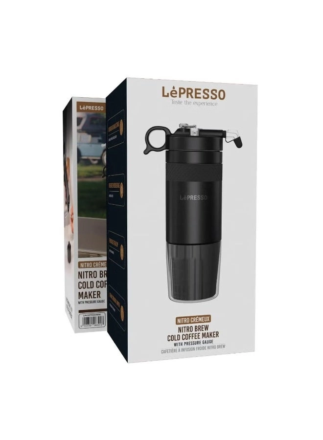 Nitro Brew Cold Coffee Maker - 480ml built-in pressure gauge
