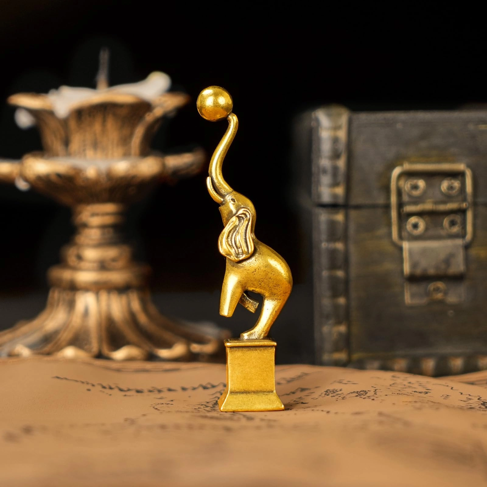 Elephant Sculpture - Brass