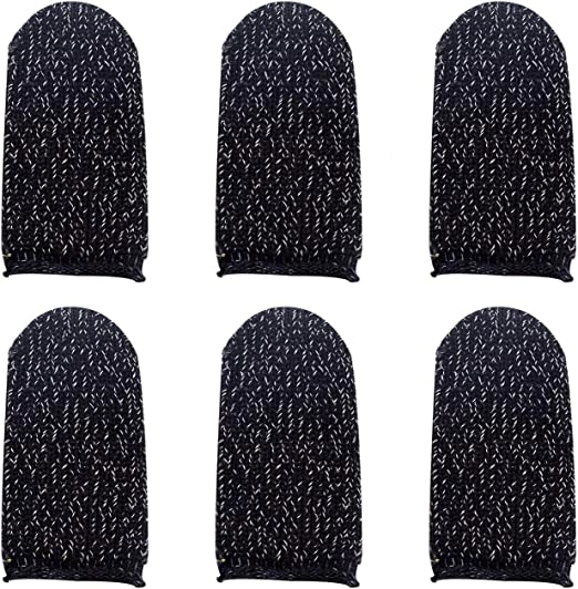 DIRECT 2 U Mobile Game Controller Finger Sleeve Sets - 6 Black Anti-Sweat Pack