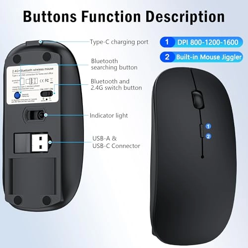 Slim Rechargeable Wireless Mouse - Bluetooth
