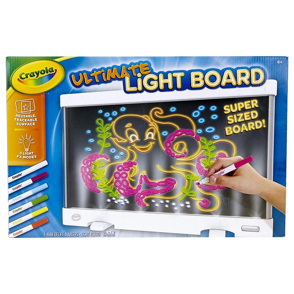 Crayola Ultimate Light Board Drawing - 6 Mini Washable Gel Markers