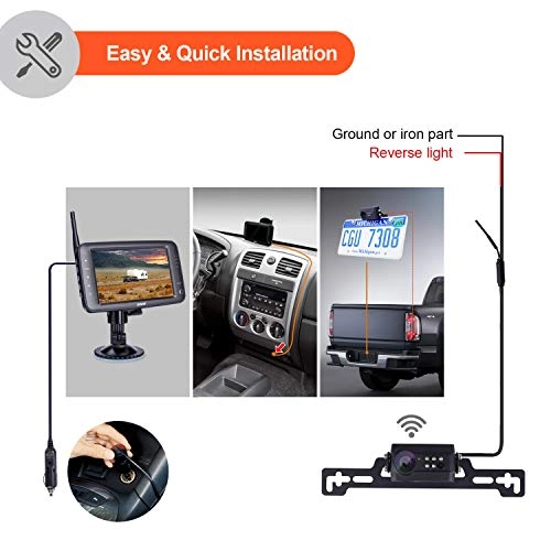 Digital Wireless Backup Camera System - Night vision Wireless