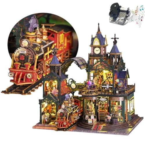 Miniature Dollhouse Kit - Mechanical Aesthetic Design 27.48 x 22.48 x 29.18 cm