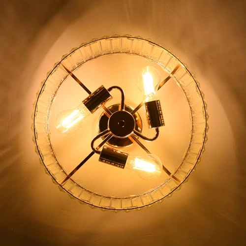E27 Crystal Ceiling Lamp - 3 lights 36.5 cm