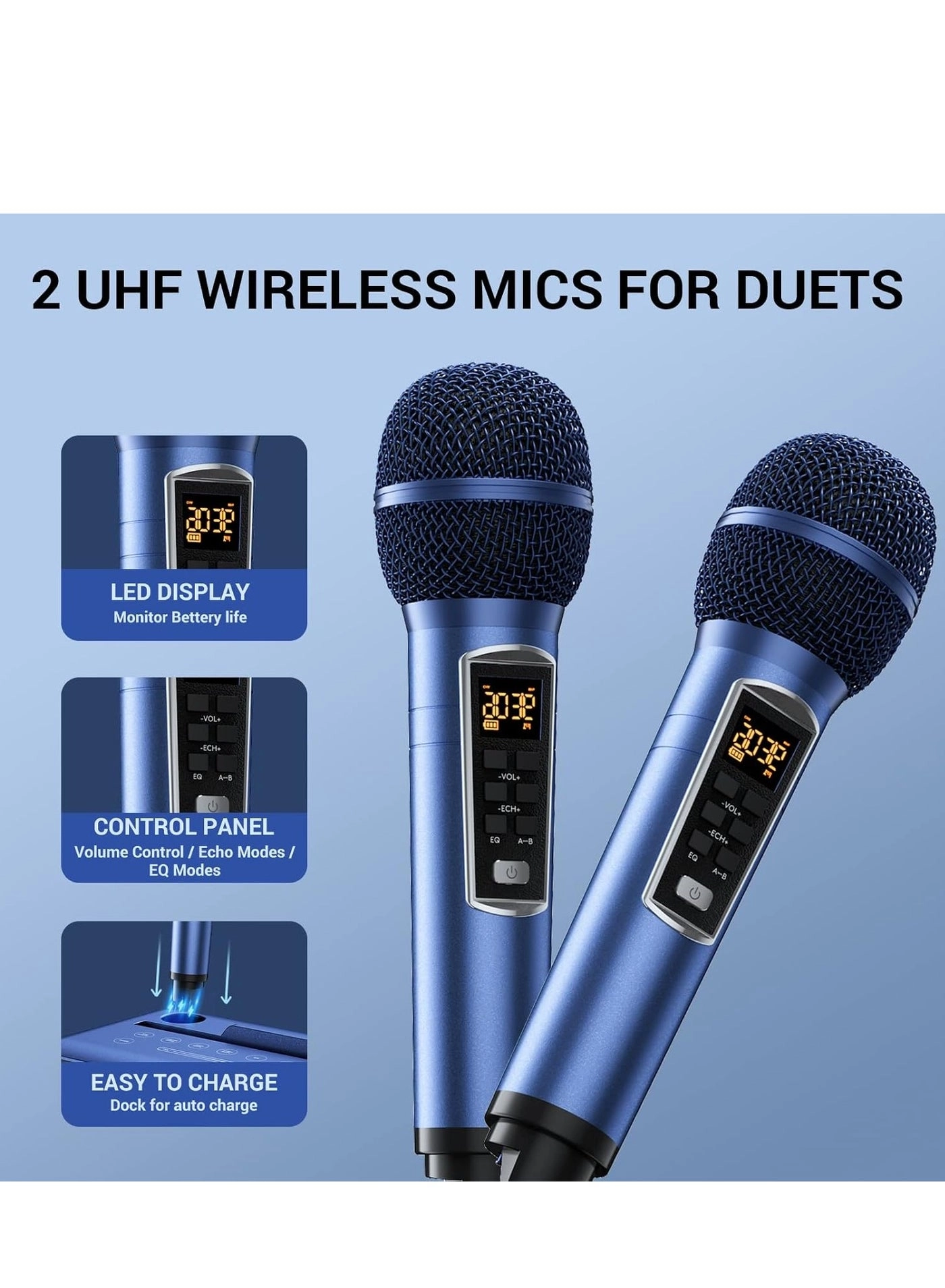 K9 Karaoke Machine - 2 Wireless Microphones