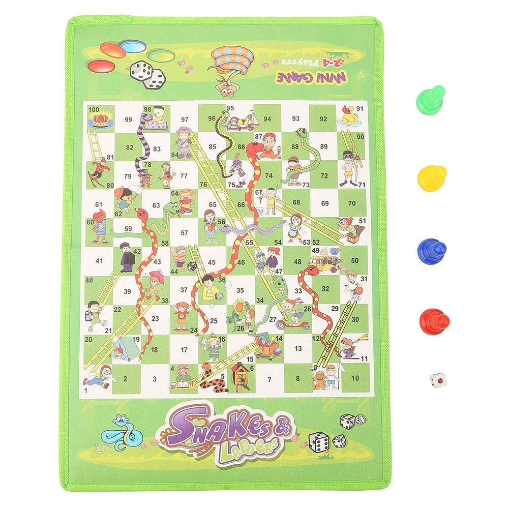 GGOOT Snake and Ladder Chess Board Game - Foldable Non-woven Fabric