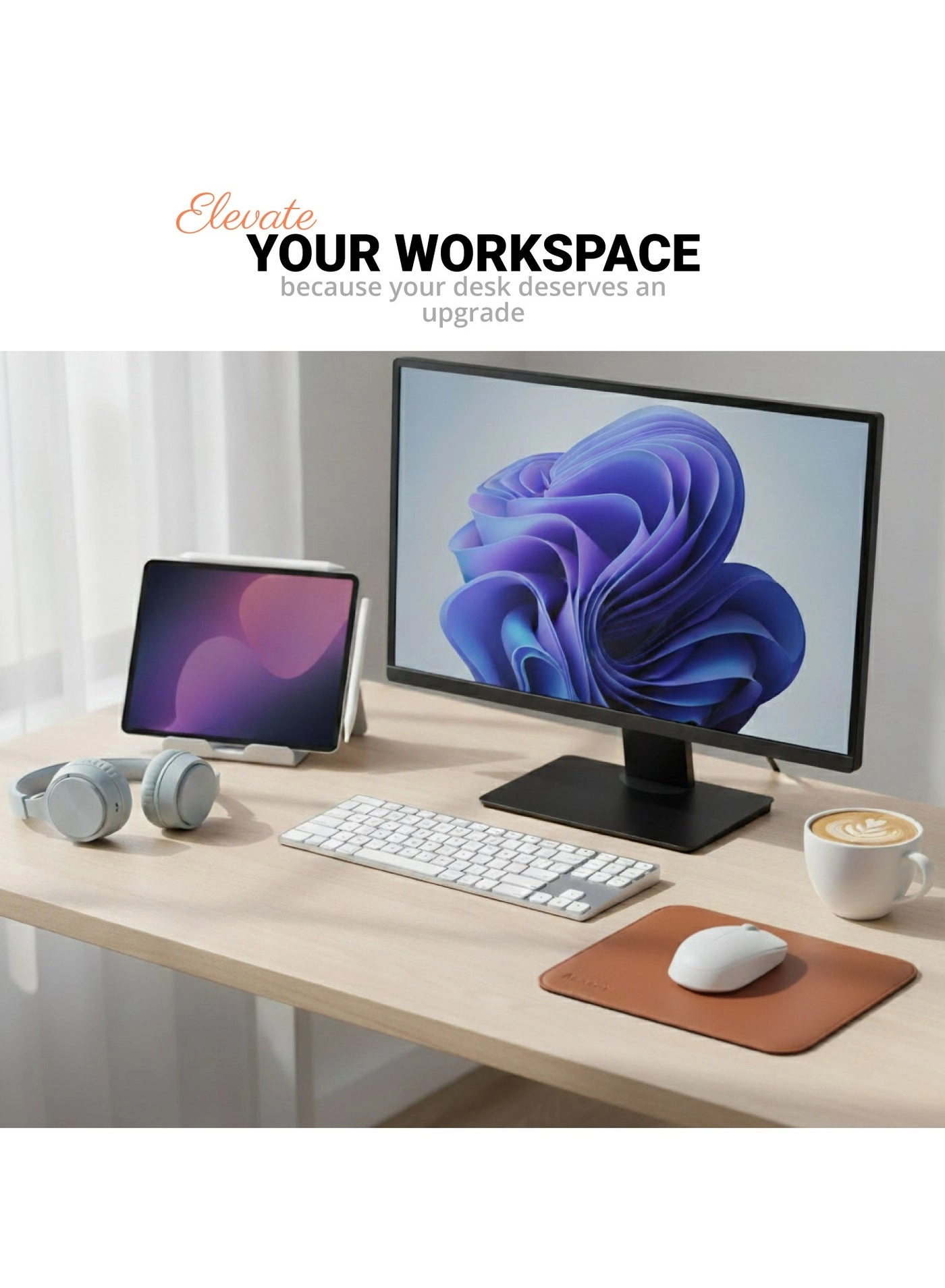 1032 Faux Leather Gaming Mouse Pad - 25x20 cm