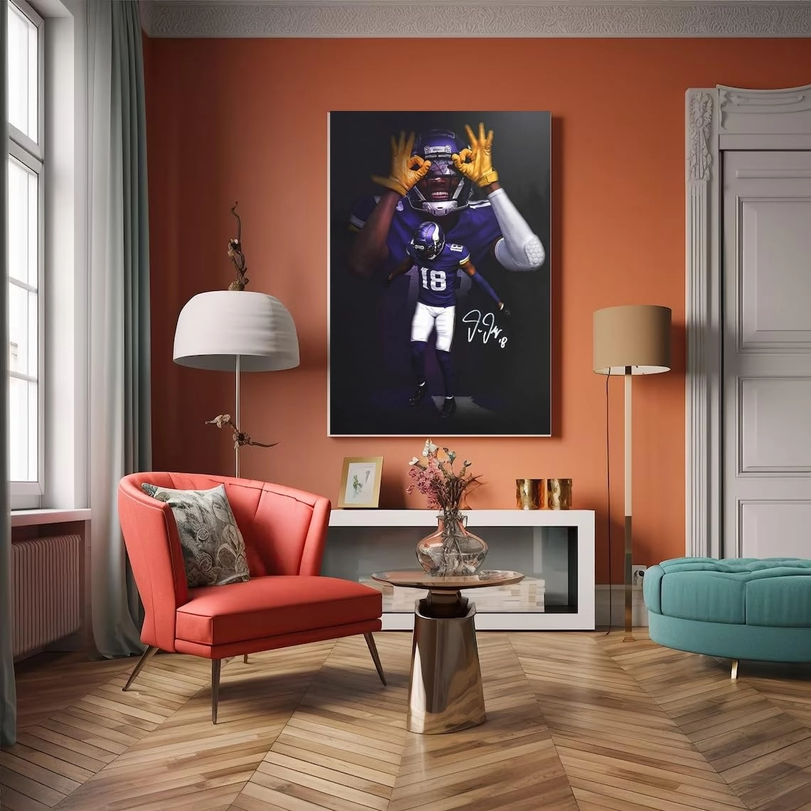 Vikings Poster - Canvas 8 x 12 in Framed