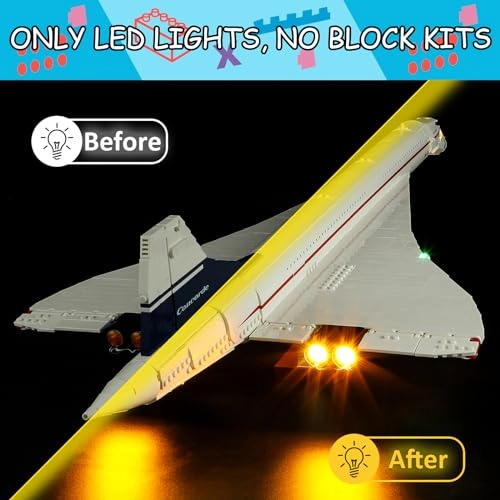 LED Light Kit for Lego 10318 Airbus Concorde Set - USB battery