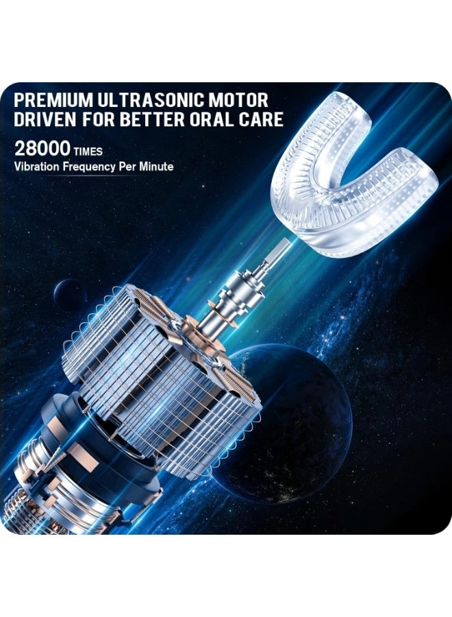 Ultrasonic Kid's U-Shaped Electric Toothbrush - IPX7 Waterproof Five Cleaning Modes 60S Smart Reminder