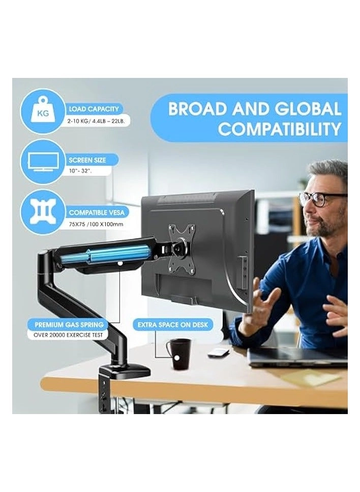 Monitor Mount Arm - Single 20 to 32 inches 75x75mm and 100x100mm