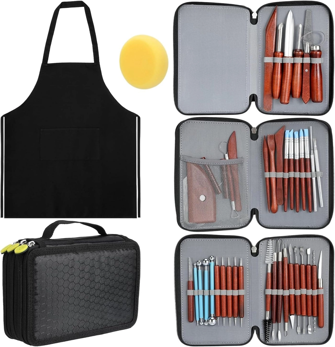 Pottery Tools - stainless steel Wood rubber 42pcs