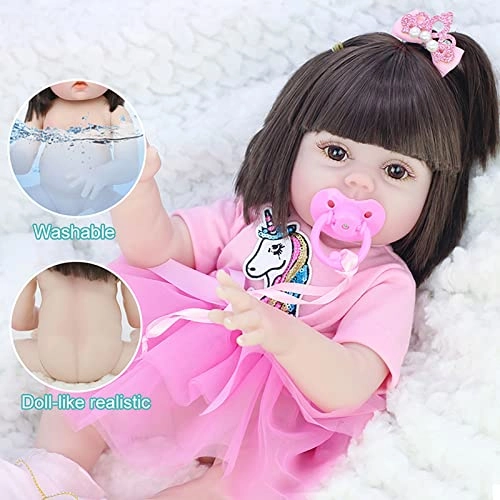 Reborn Baby Doll - 22 Inch Vinyl Brown Eyes