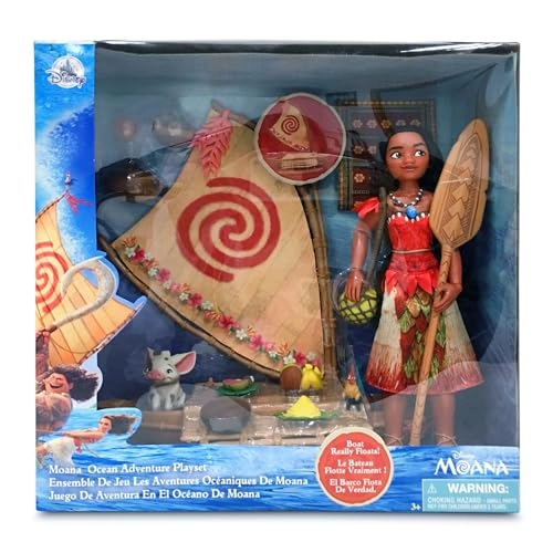 Moana Small Doll + Floating Boat + Friend Figures