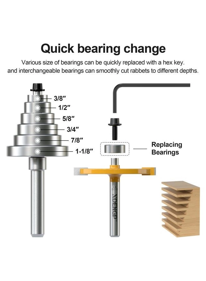 Rabbet Router Bit - 2" Dia 1/4 Inch 1 piece