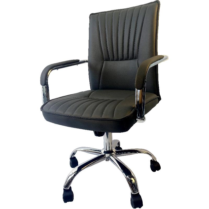 Executive Chair - Black PU Leather in Plastic Frame