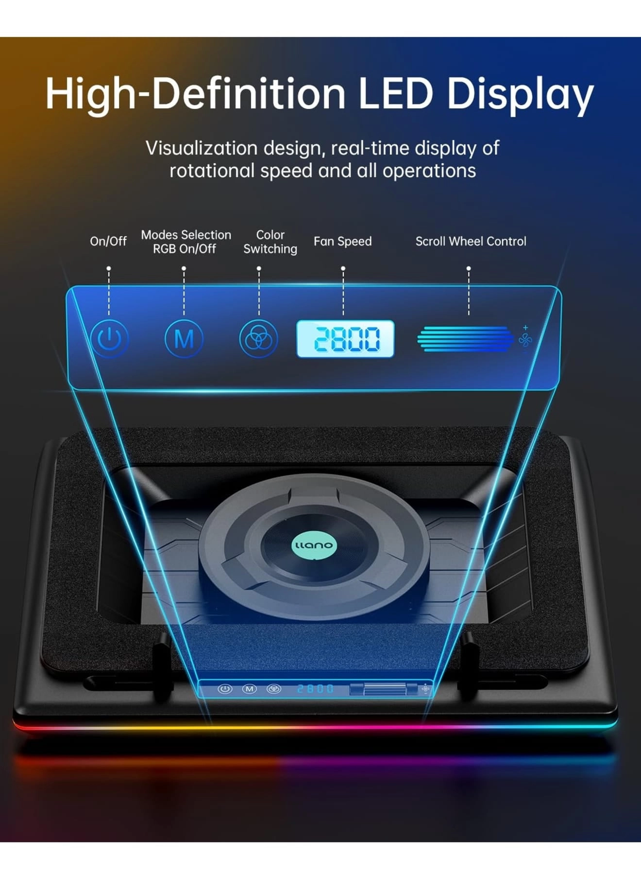 RGB Laptop Cooling Pad - 15-19in
