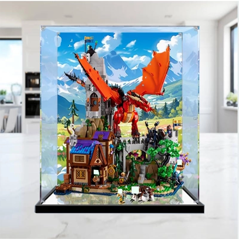 Clear Acrylic Display Case - 21348 Mirror Bottom+background