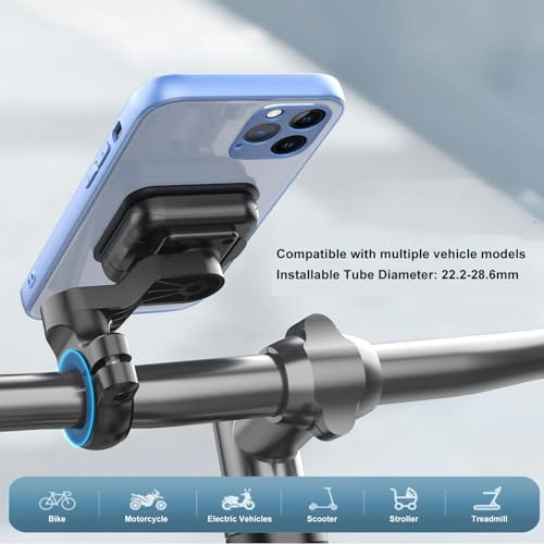 Magnetic Phone Mount - 360 Degree Rotation Handlebar