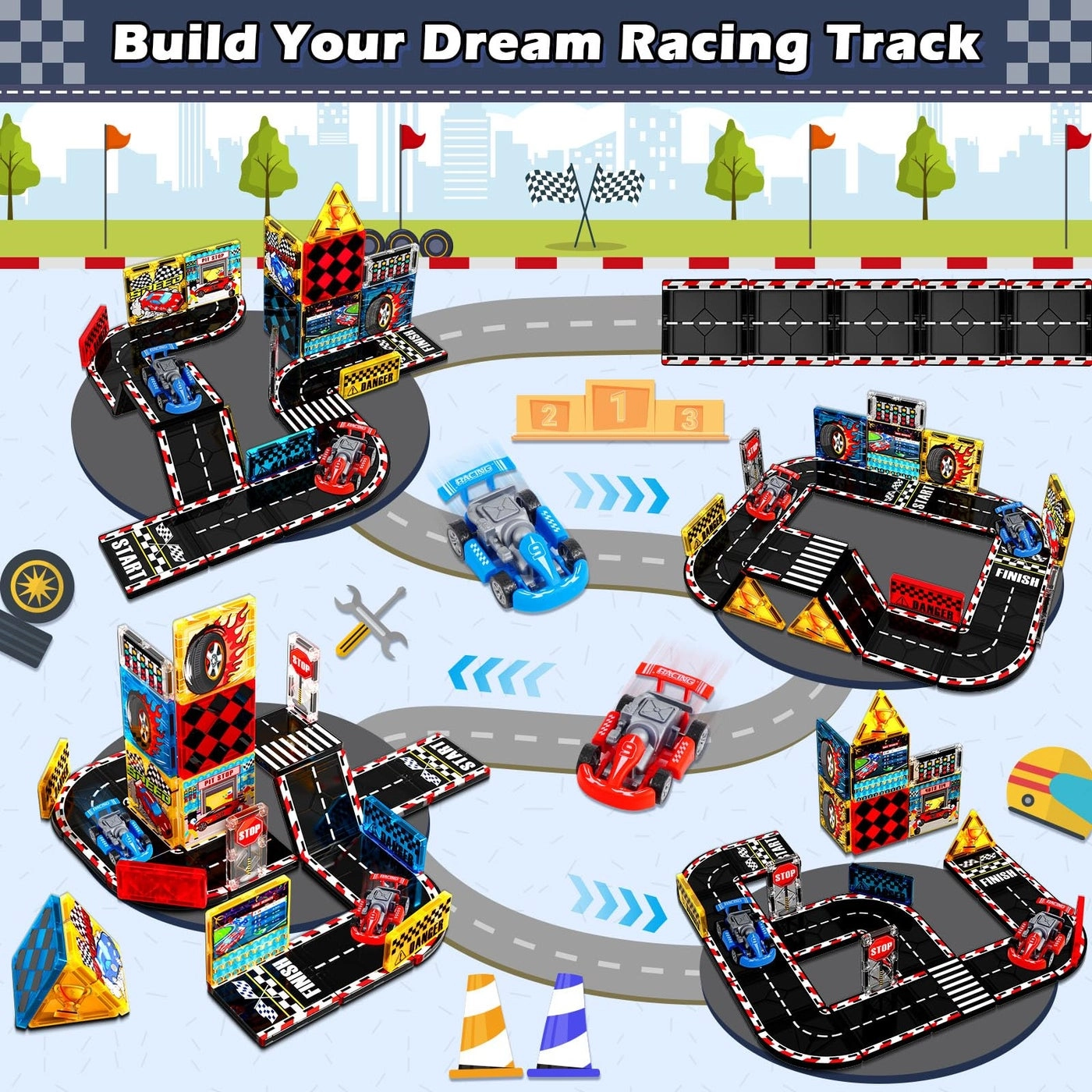 Magnetic Tiles Road Set