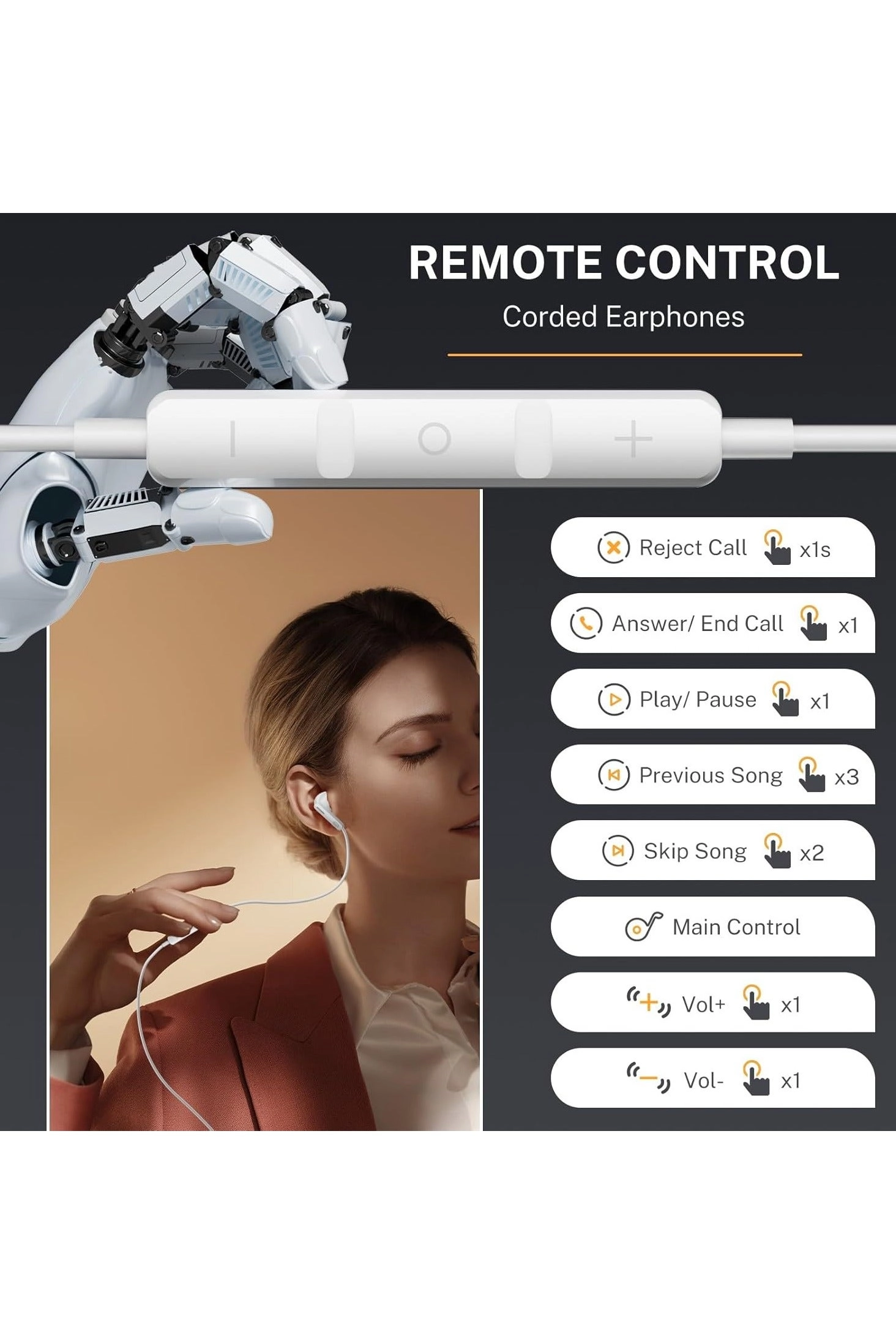 Type C Headphones Wired Earbud