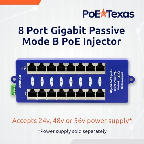 GPOE-8B - 24V 8 ports Gigabit 10/100/1000