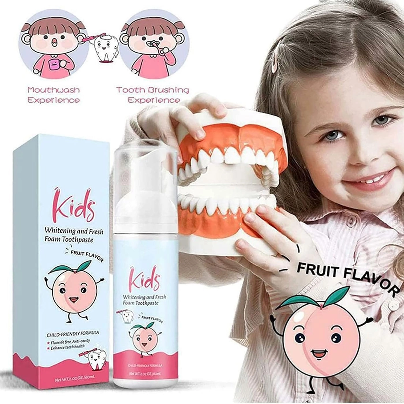 Foam Fruit Flavor Toothpaste Kids 60ml