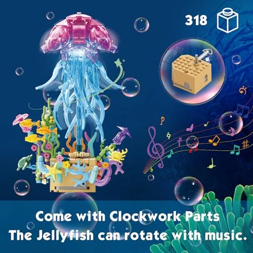Jellyfish Building Toy Set - Music Box Light Up